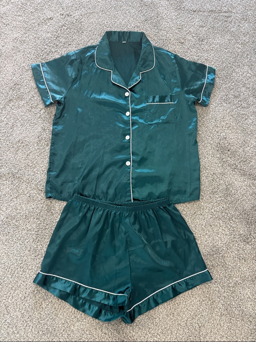 Silky Teal Short Pajama Set - Women's Two-Piece Sleepwear